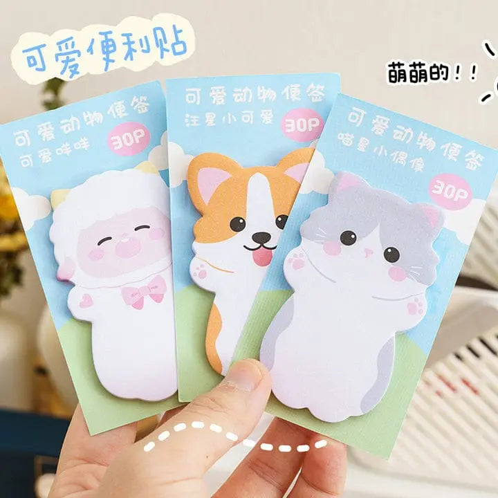 CUTE ANIMAL STICKY NOTES SPARKLES
