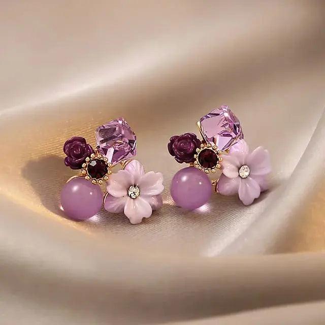 AESTHETIC FLORAL STUDS SPARKLES