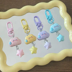 KAWAII SMILEY CLOUD KEYCHAIN SPARKLES