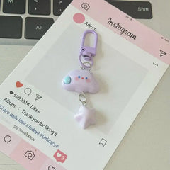 KAWAII SMILEY CLOUD KEYCHAIN SPARKLES