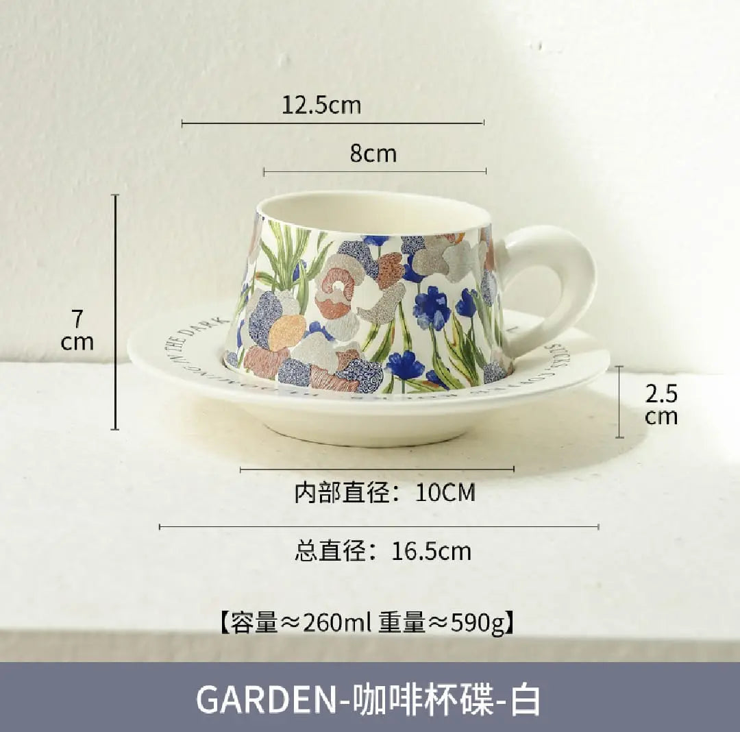 AESTHETIC FLORAL GARDEN CUP SET SPARKLES
