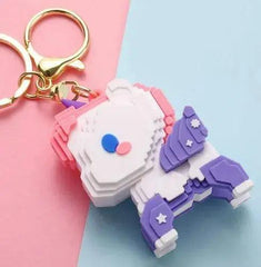 BUILDING BLOCK UNICORN KEYCHAIN SPARKLES