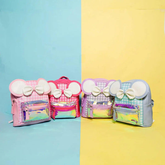 IRIDESCENT BOW BACKPACK SPARKLES