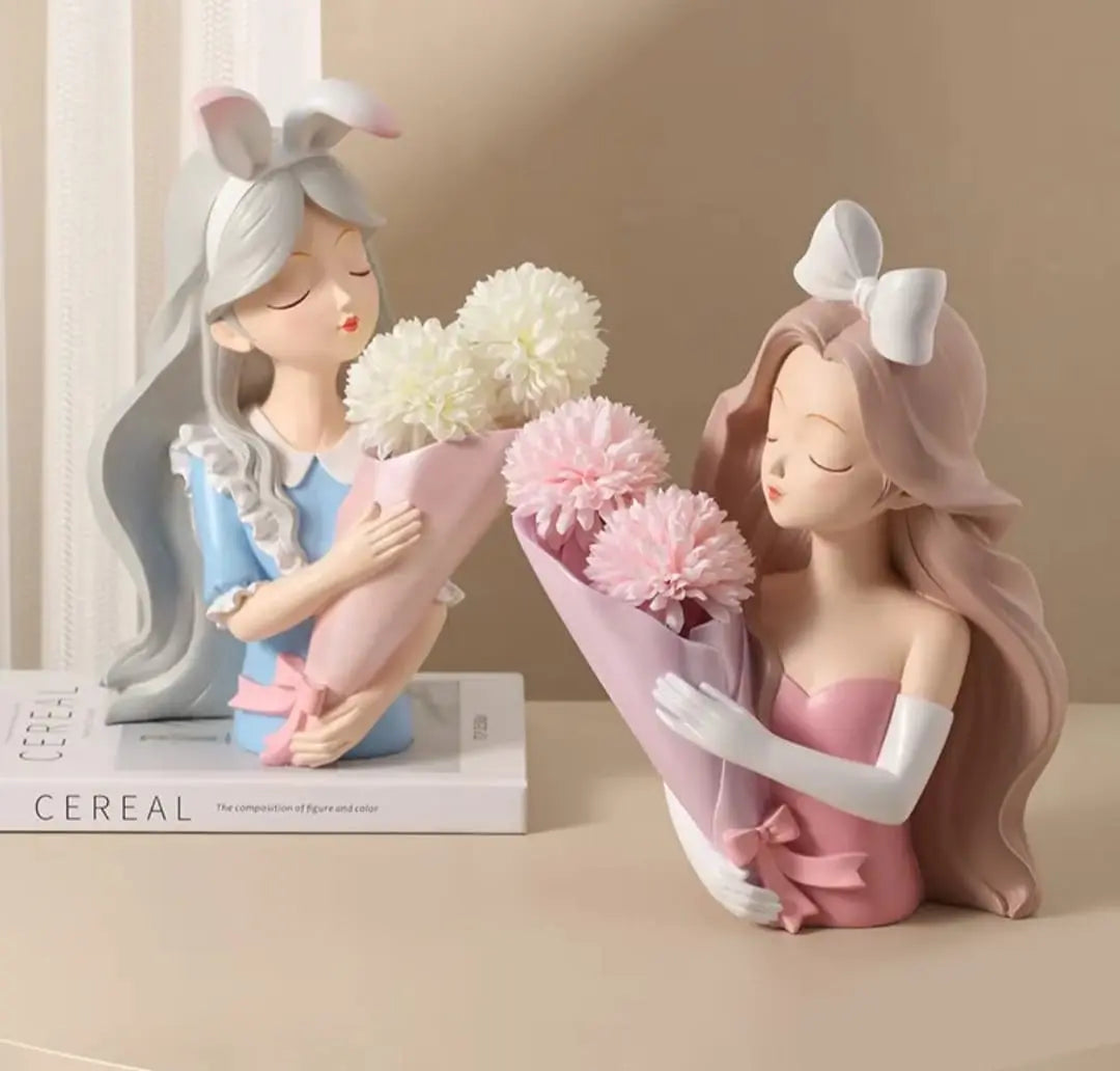 ADORABLE DOLL VASE DECOR SPARKLES