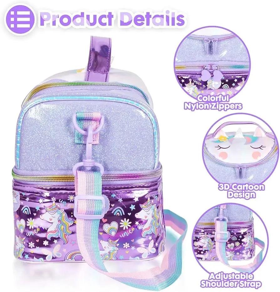 FOREVER GLITTER DUAL COMPARTMENT LUNCH BAG SPARKLES
