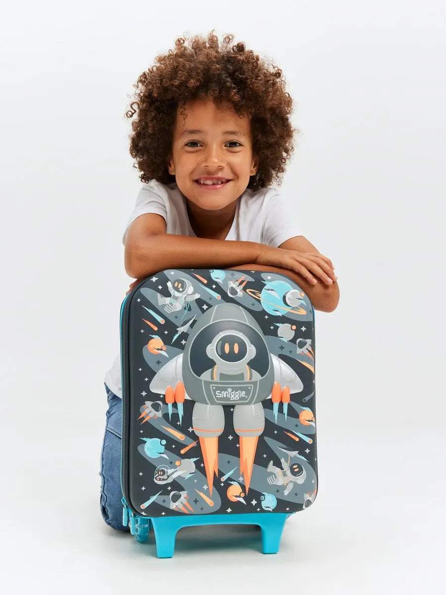 SMIGGLE TRAVEL LUGGAGE TROLLEY - SPACE ROCKET SPARKLES