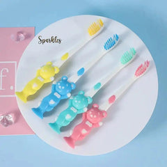 4 X BEAR TOOTH BRUSHES SET SPARKLES