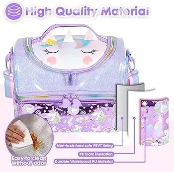 FOREVER GLITTER DUAL COMPARTMENT LUNCH BAG SPARKLES