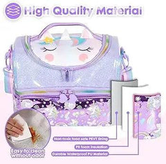 FOREVER GLITTER DUAL COMPARTMENT LUNCH BAG SPARKLES