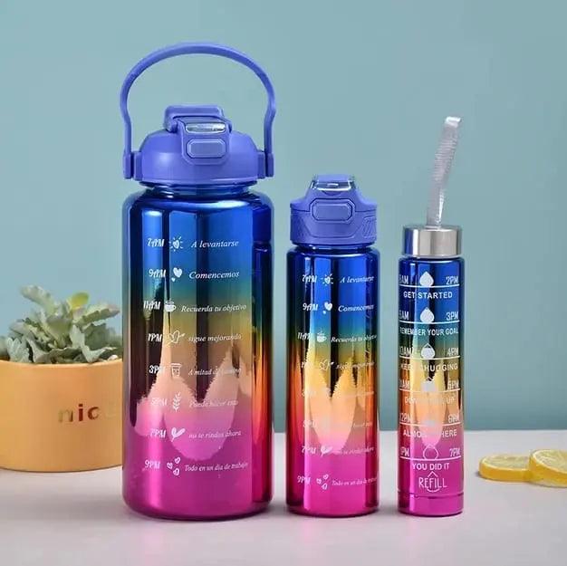 3PCS GRADIENT PORTABLE BOTTLE SET SPARKLES