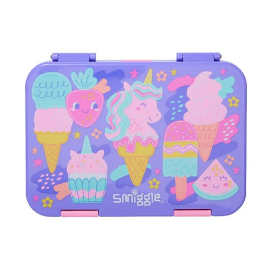 SMIGGLE PURPLE ICECREAM BENTO LUNCH BOX SPARKLES