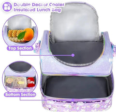 FOREVER GLITTER DUAL COMPARTMENT LUNCH BAG SPARKLES