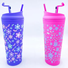 TRENDY FLORAL TUMBLER SPARKLES