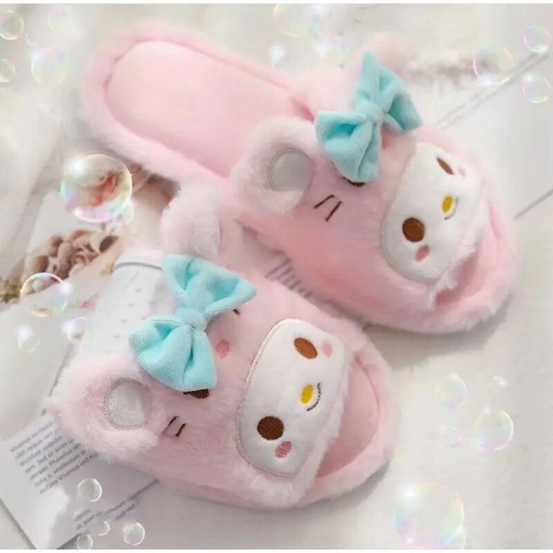 BEAUTIFUL FURY PLUSH SLIPPERS FOR WINTER SPARKLES
