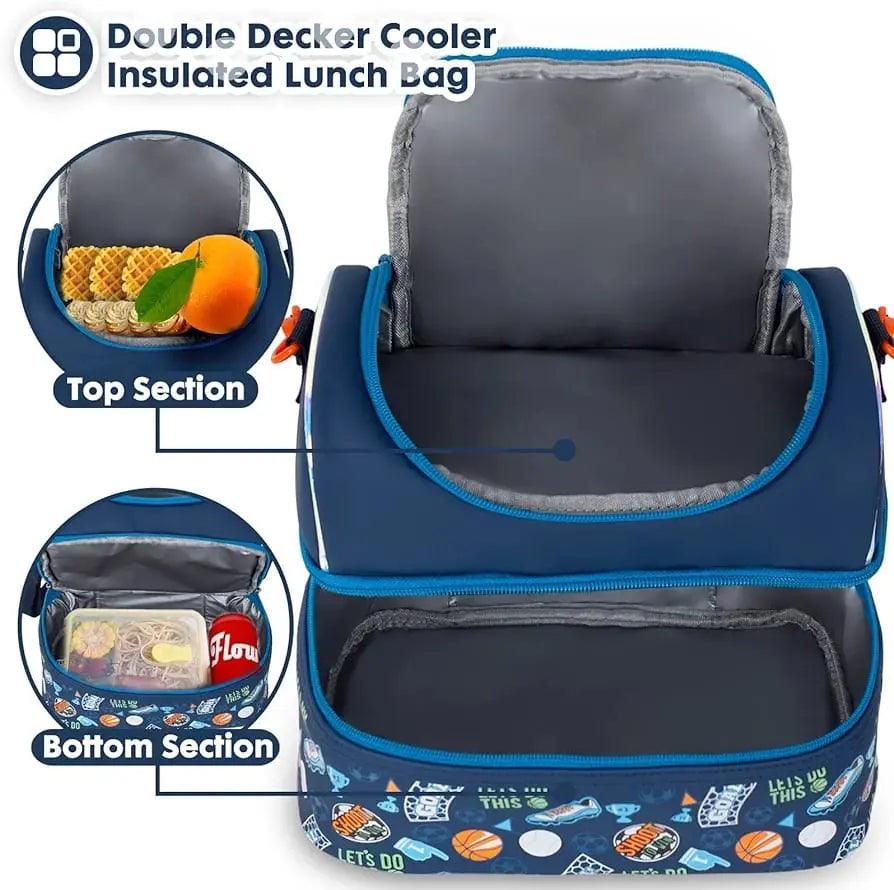 AESTHETIC FOOTBALL DUAL COMPARTMENT LUNCH BAG SPARKLES