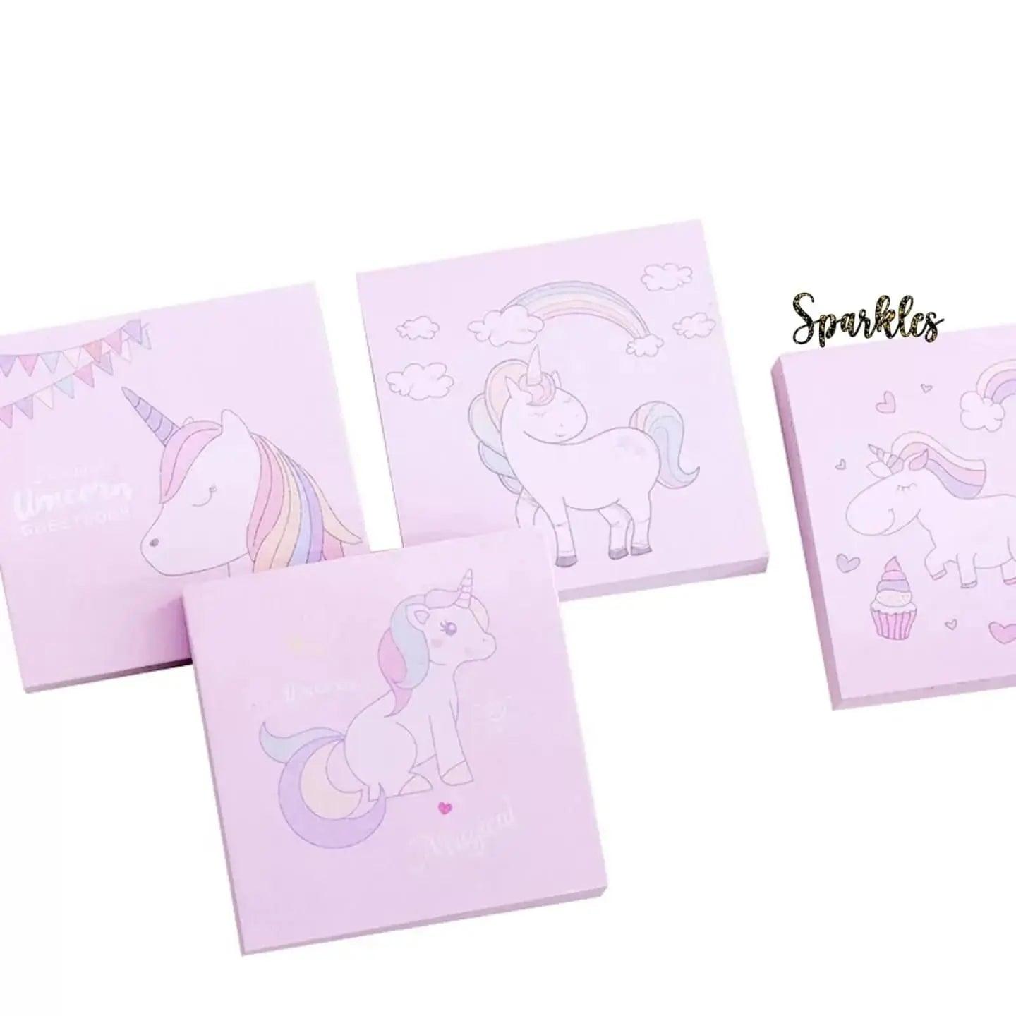 ADORABLE UNICORN STICKY NOTEPAD SPARKLES