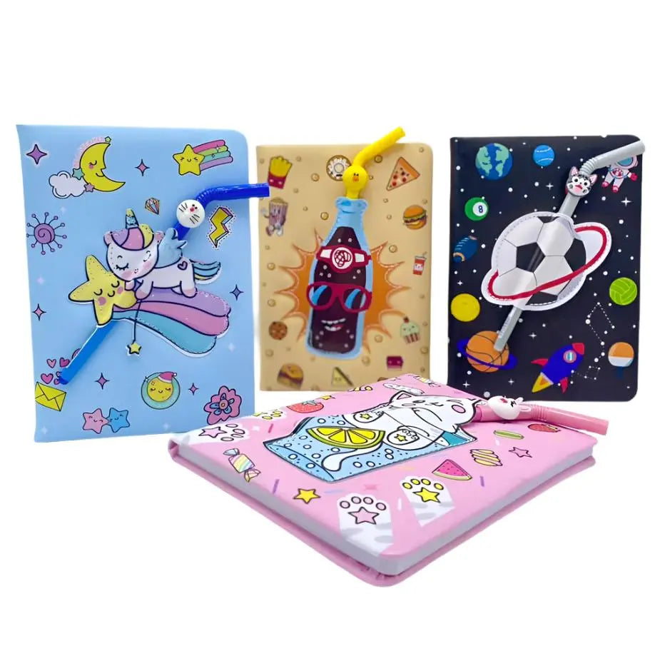 CUTE DESIGN NOTEPAD WITH PEN SPARKLES
