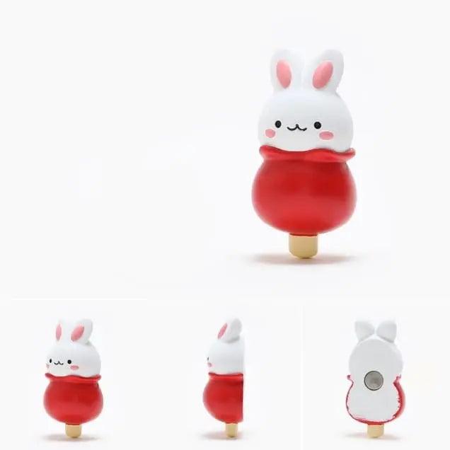 3 X ADORABLE BUNNY FRIDGE MAGNETS SET SPARKLES