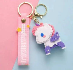 BUILDING BLOCK UNICORN KEYCHAIN SPARKLES