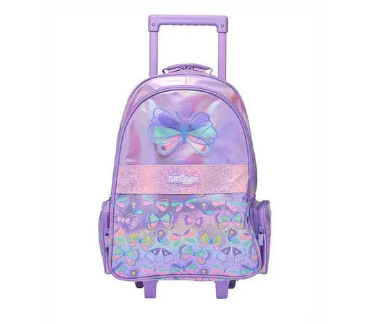 SMIGGLE BUTTERFLY TROLLEY BACKPACK WITH LIGHT UP WHEELS (Copy) SPARKLES