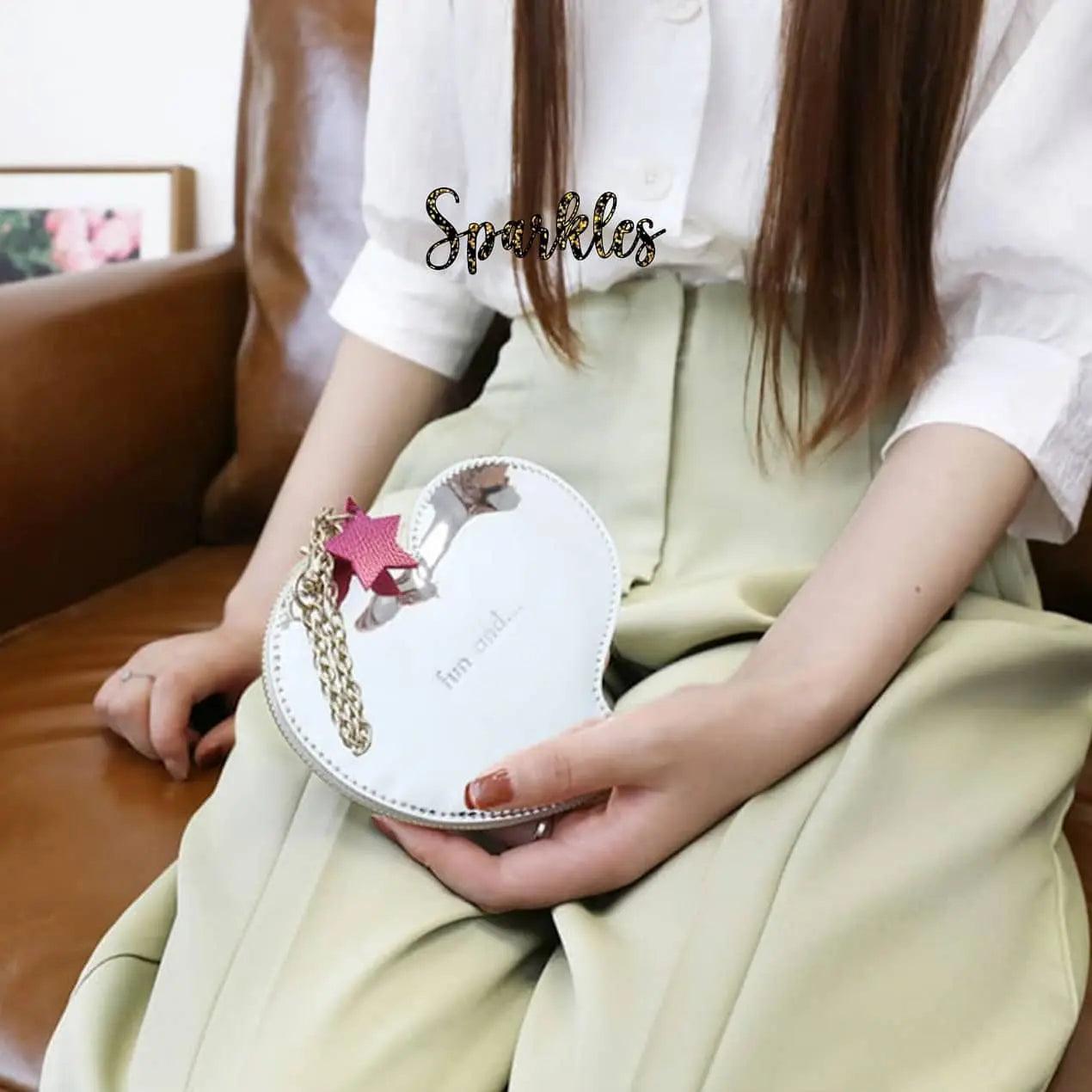 IRIDESCENT HEART POUCH SPARKLES