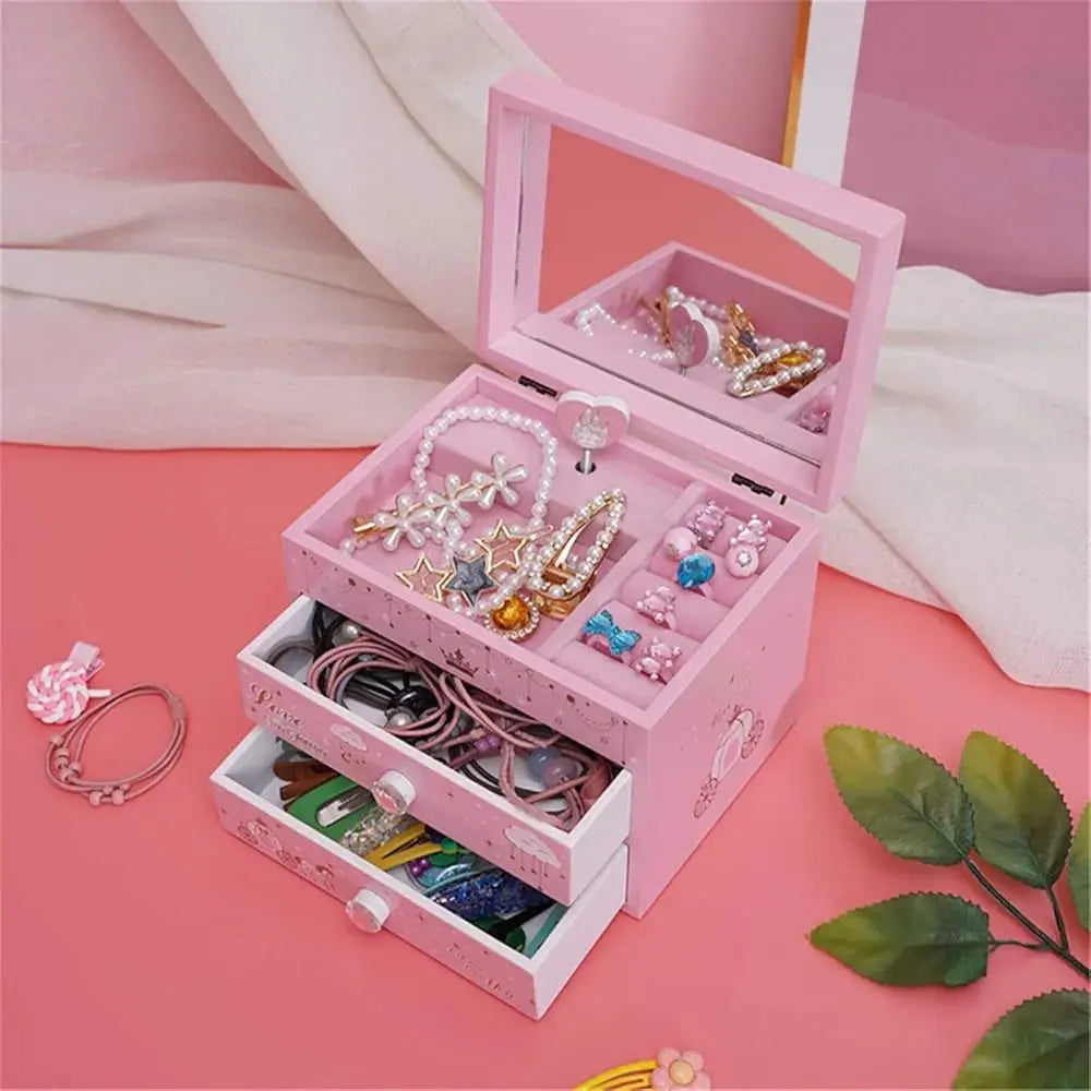 PRINCESS CASTLE WOODEN JEWELLERY VANITY SPARKLES