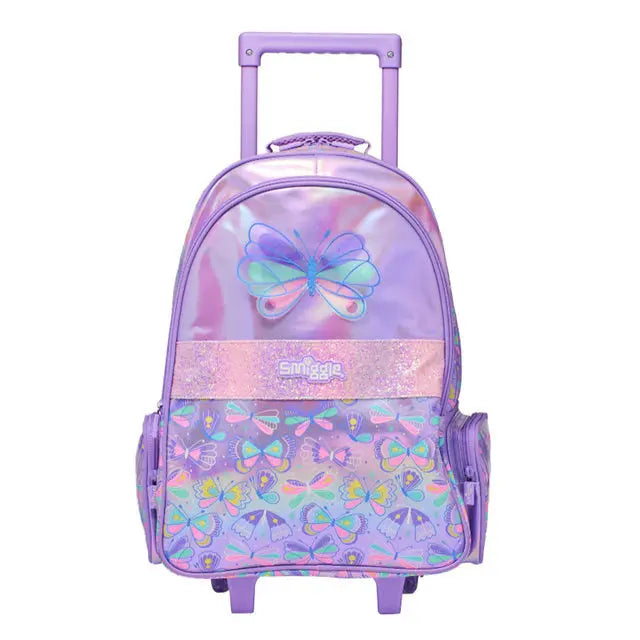 SMIGGLE BUTTERFLY TROLLEY BACKPACK WITH LIGHT UP WHEELS (Copy) SPARKLES