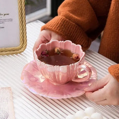 GLOSSY CERAMIC CAPPUCCINO MUG SPARKLES