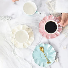 GLOSSY CERAMIC CAPPUCCINO MUG SPARKLES