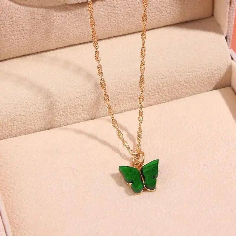 BUTTERFLY CHARM NECKLACE SPARKLES