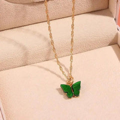 BUTTERFLY CHARM NECKLACE SPARKLES