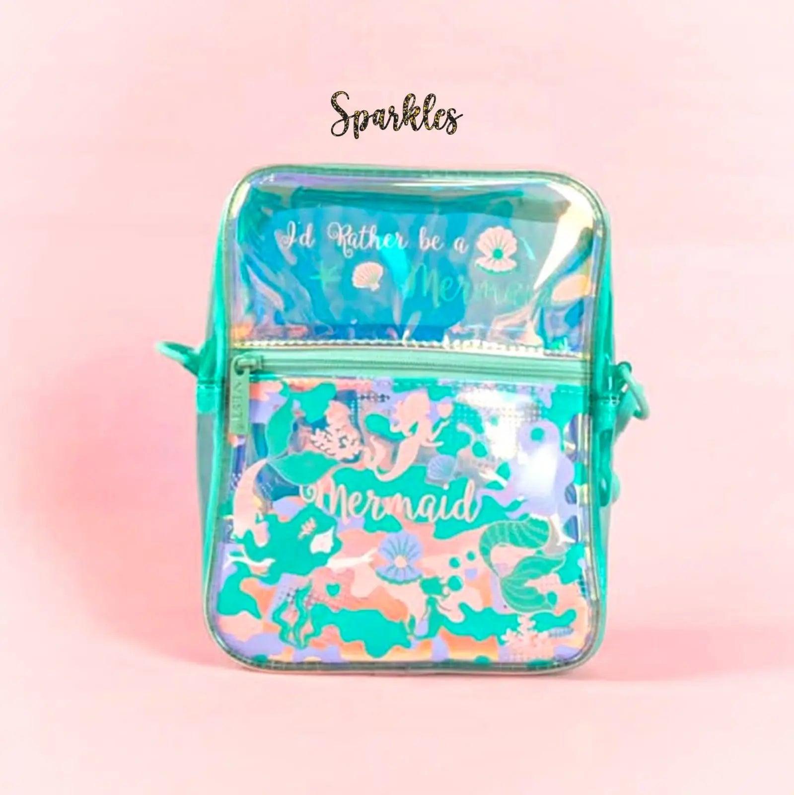 IRIDESCENT HOLOGRAPHIC SLING BAG SPARKLES