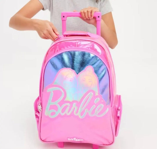 SMIGGLE BARBIE TROLLEY BACKPACK WITH LIGHT UP WHEELS SPARKLES
