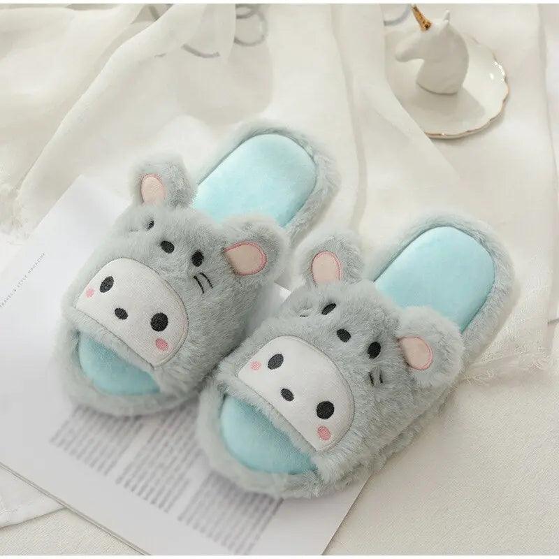BEAUTIFUL FURY PLUSH SLIPPERS FOR WINTER SPARKLES