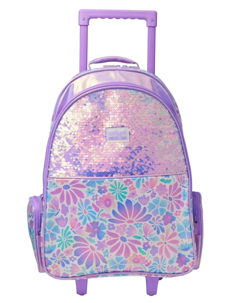 BLOOM TROLLEY BACKPACK WITH LIGHT UP WHEELS SPARKLES