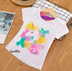 TRENDY UNICORN TIE N DIE TEE FOR SUMMER