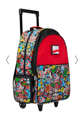 MARVEL COMICS TROLLEY BACKPACK WITH LIGHT UP WHEELS