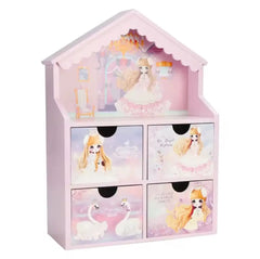 PINK WOODEN JEWELRY VANITY SPARKLES