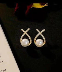 PEARL DROP EAR STUDS