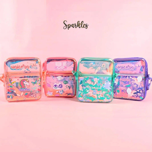 IRIDESCENT HOLOGRAPHIC SLING BAG SPARKLES