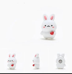 6 X ADORABLE BUNNY FRIDGE MAGNETS SET SPARKLES