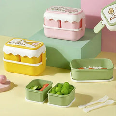 TRIPLE COMPARTMENT FRUITY LUNCH BOX