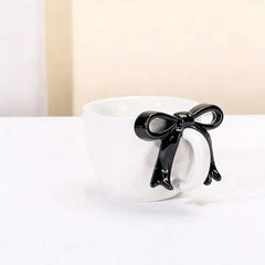 TRENDING GLOSSY BOW MUG WITH SAUCER - Sparkles