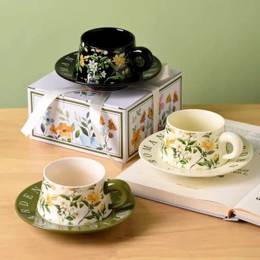 AESTHETIC FLORAL GARDEN CUP SET SPARKLES
