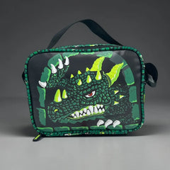 GREEN DINOSAUR INSULATED LUNCH BAG