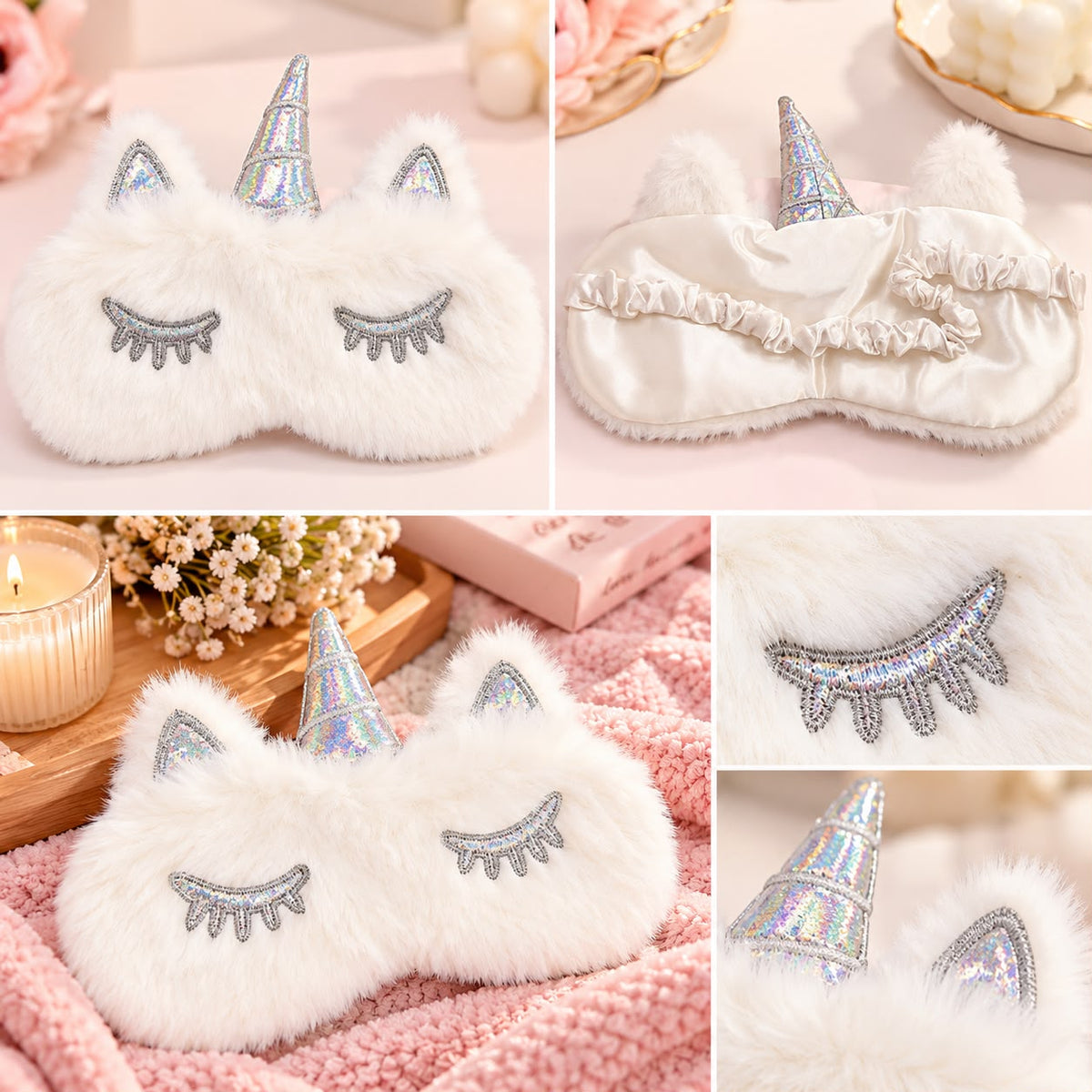 FLUFFY UNICORN SLEEPING MASK