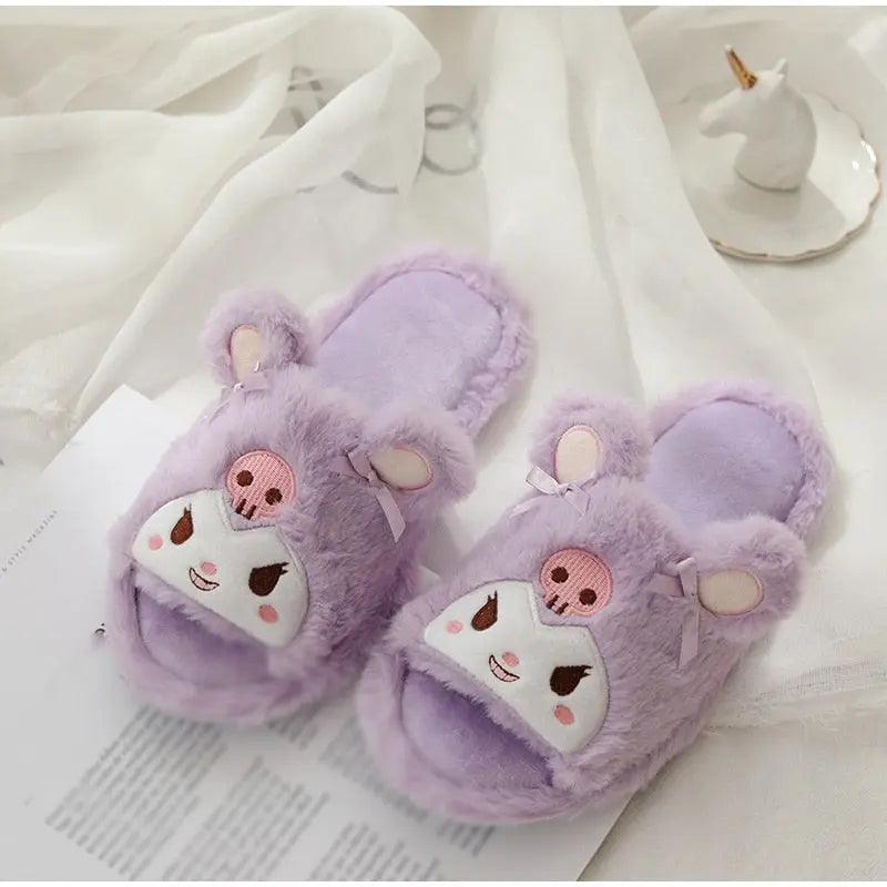 BEAUTIFUL FURY PLUSH SLIPPERS FOR WINTER SPARKLES
