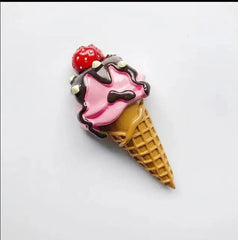 1 X STRAWBERRY CONE MAGNET