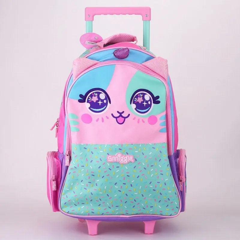 ORIGINAL POINTY CAT TROLLEY BACKPACK WITH LIGHT UP WHEELS SPARKLES