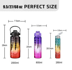 3PCS GRADIENT PORTABLE BOTTLE SET